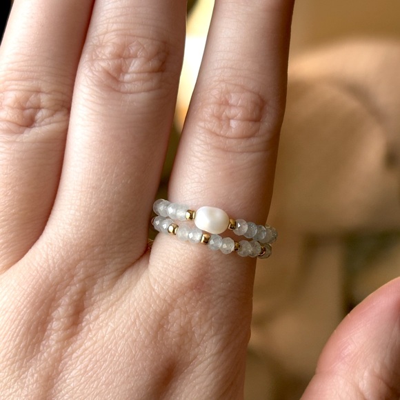 14k Gold Bead and Gemstone Rings - Picture 1 of 5